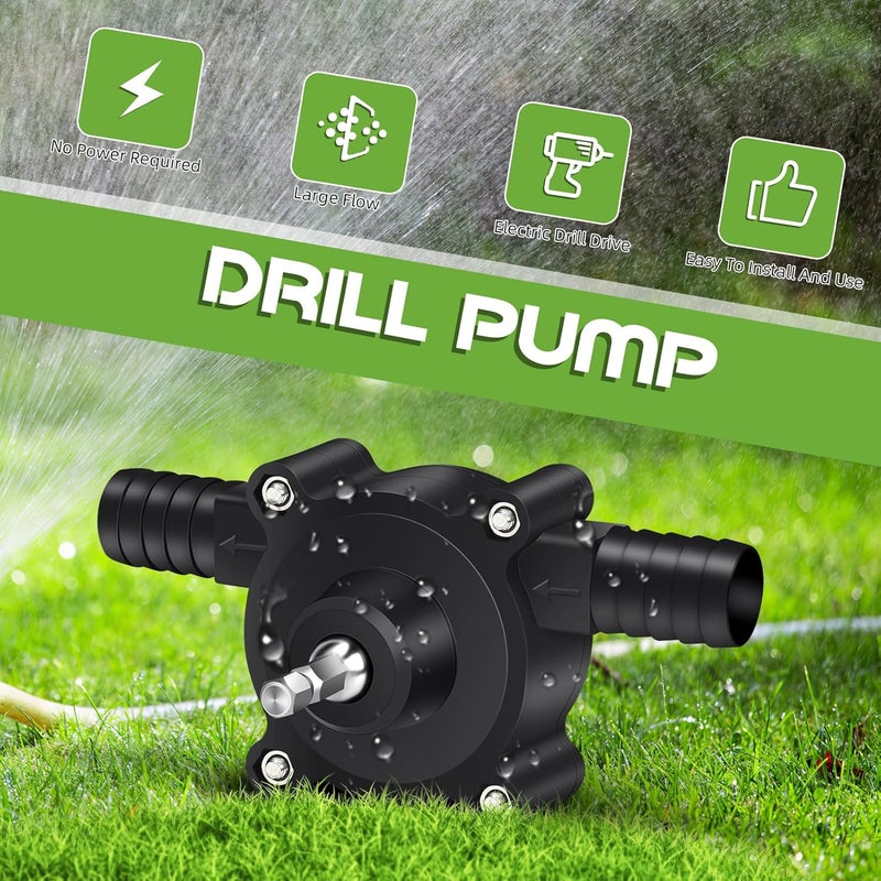 Amiarc Drill Pump for Water, Fluid Transfer Pump, Electric Drill Powered Water Pump Water Transfer Pump Portable Small Water Pump to Remove Water, Oil, Fluid Diesel, Kerosene - Image 4